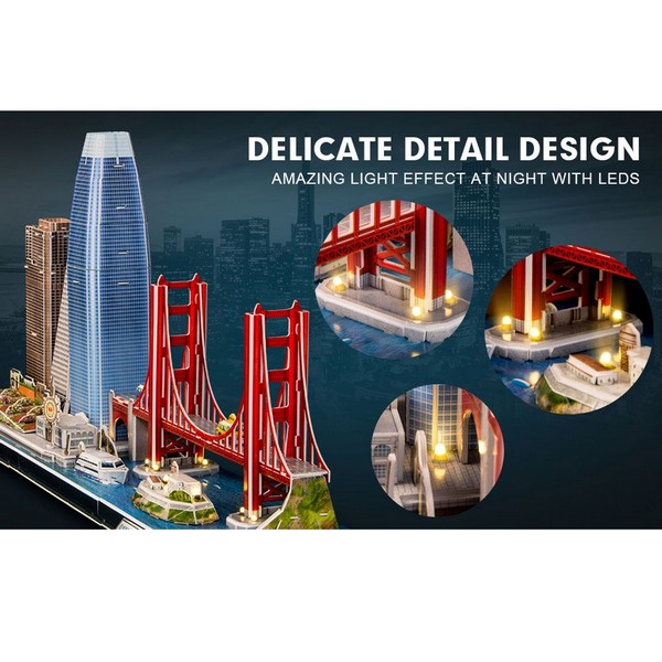Продукт Cubic Fun - Пъзел 3D Cityline San Francisco 90ч. с LED светлини  - 0 - BG Hlapeta